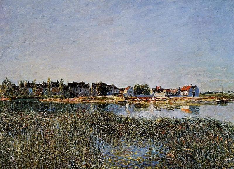 View of Saint Mammes by Alfred Sisley — Oil Painting Reproduction