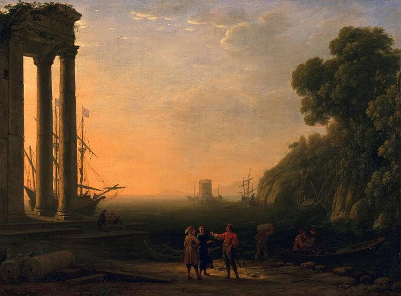 View of Seaport by Claude Lorrain — Oil Painting Reproduction