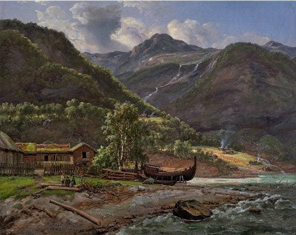 View of Skjolden in Lyster, Norway by Johan Christian Dahl — Oil Painting Reproduction