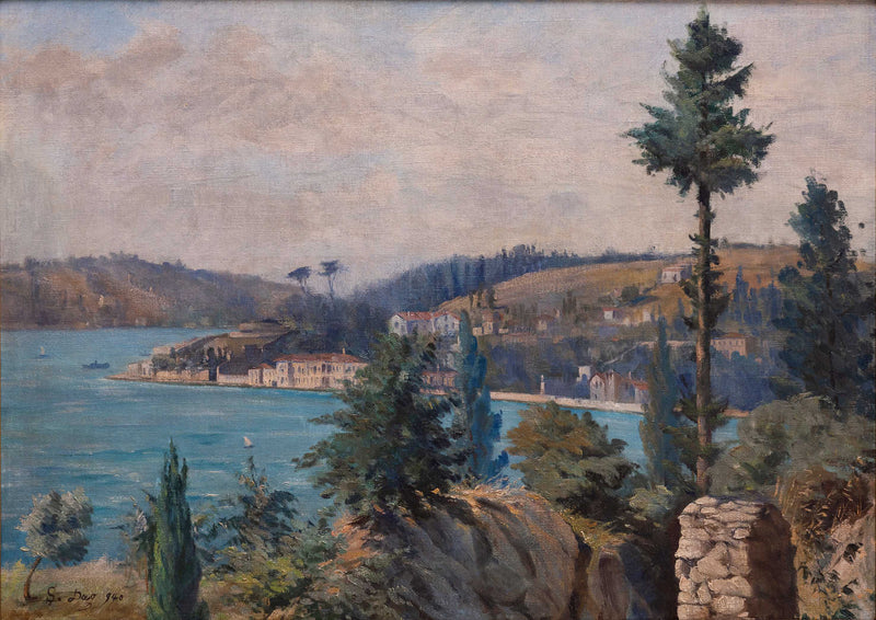 View of the Bosphorus by Sevket Dag — Oil Painting Reproduction