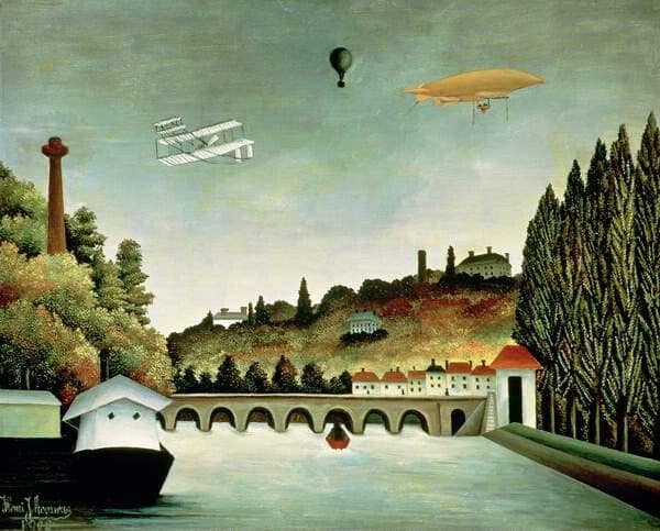 View of the Bridge at Sevres and the Hills at Clamart St. Cloud and Bellevue by Henri Rousseau — Oil Painting Reproduction