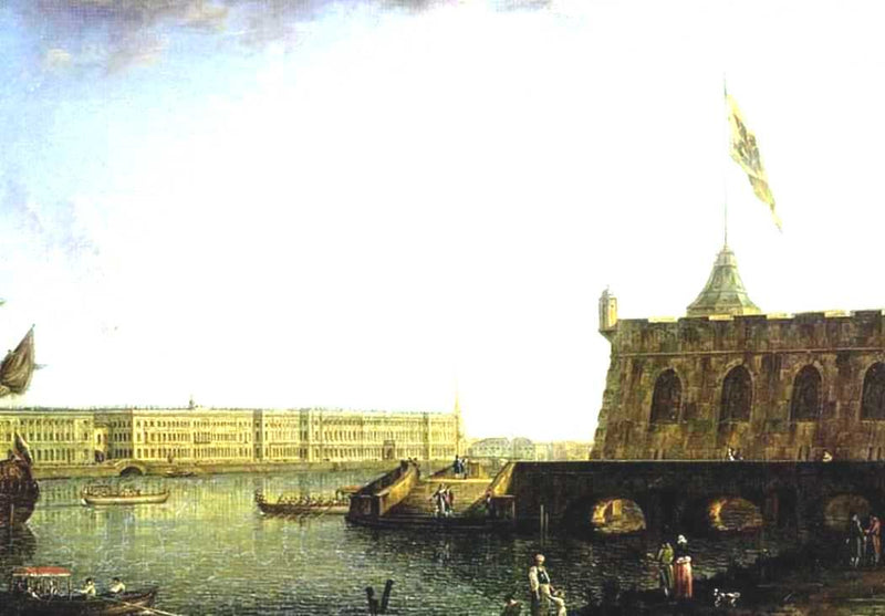 View of the Fortress of St. Peter and Paul and the Palace Embankmant by Fyodor Alekseyev — Oil Painting Reproduction