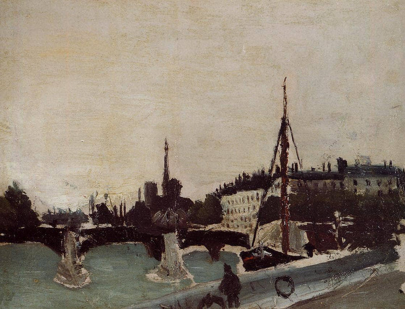 View of the Ile Saint Louis from the Quai Henri IV Study by Henri Rousseau — Oil Painting Reproduction