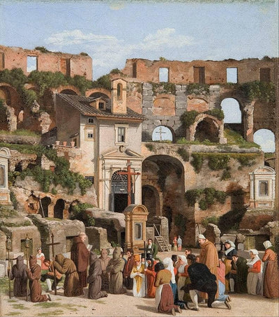 View of the interior of the Colosseum in study