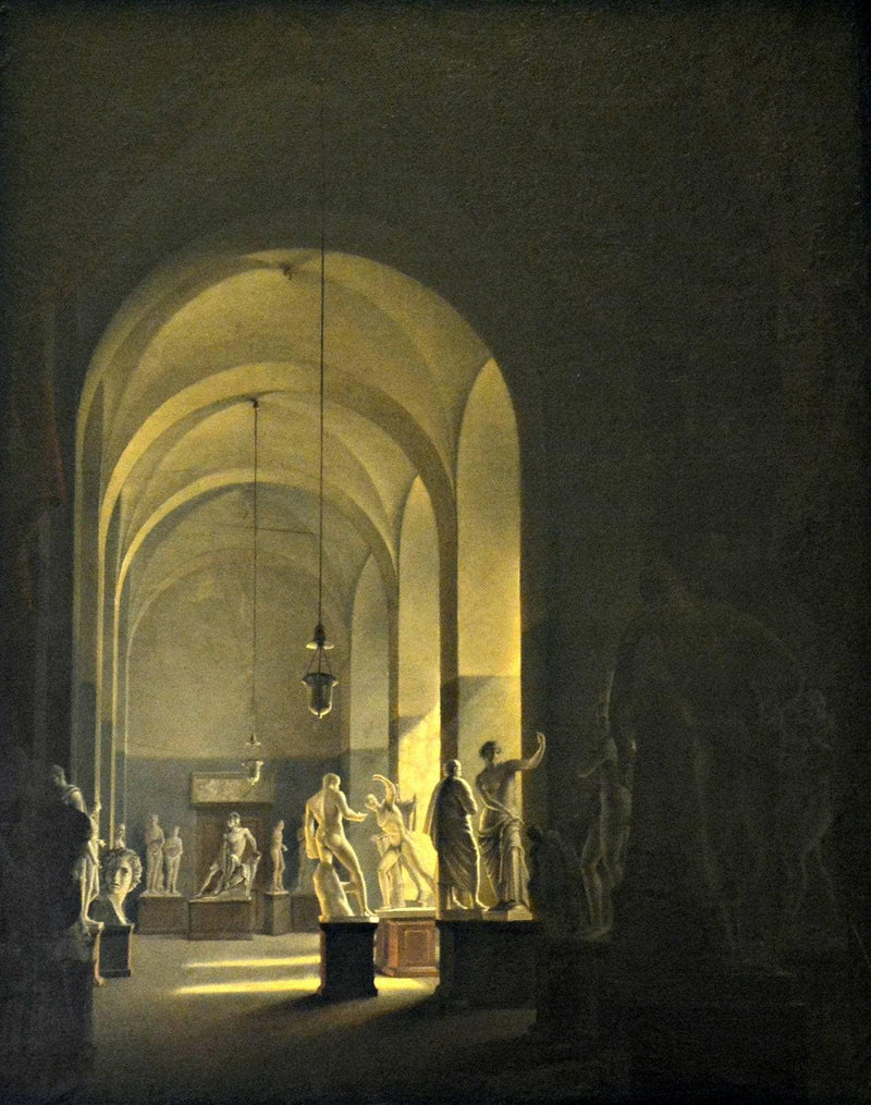View of the interior of the Plaster Hall of the Royal Institute of Fine Arts by Vincenzo Abbati — Oil Painting Reproduction