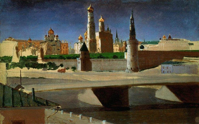 View of the Kremlin from the Zamoskvorechye District by Arkhyp Kuindzhi — Oil Painting Reproduction