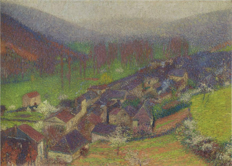 View of the Labastide du Vert below to Marquayrol by Henri Martin — Oil Painting Reproduction