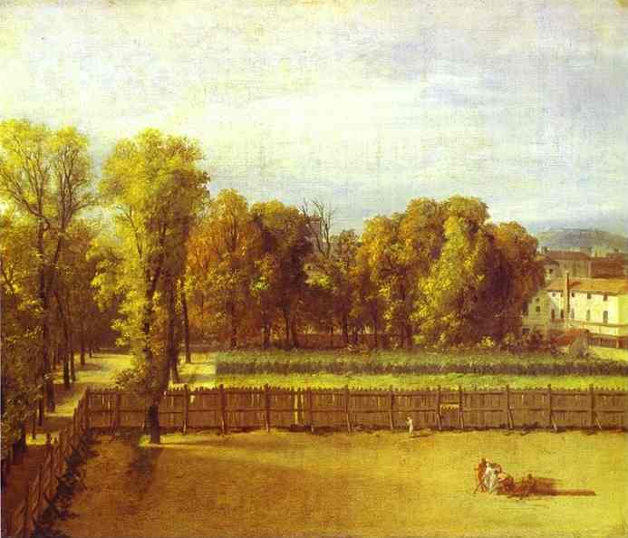 View of the Luxembourg Gardens in Paris by Jacques-Louis David — Oil Painting Reproduction