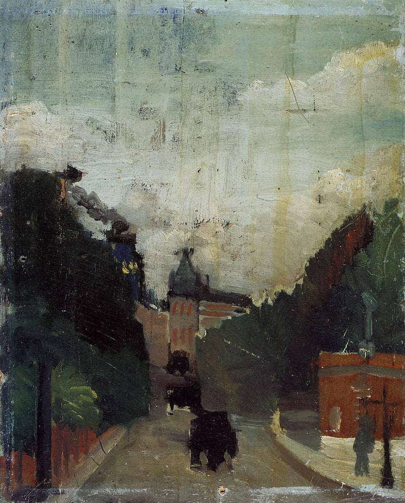 View of the Palais du Metropolitan by Henri Rousseau — Oil Painting Reproduction
