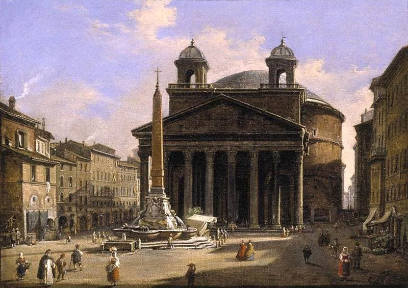 View of the Pantheon, Rome by Ippolito Caffi — Oil Painting Reproduction