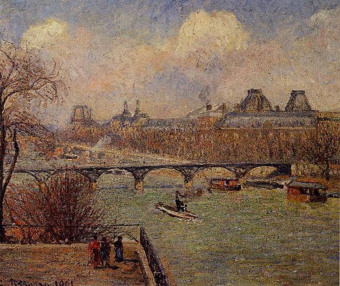 View of the Seine from the Raised Terrace of the Pont Neuf by Camille Pissarro — Oil Painting Reproduction