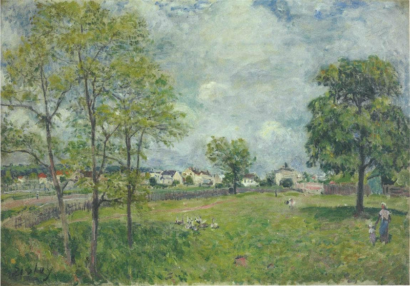 View of the Village by Alfred Sisley — Oil Painting Reproduction
