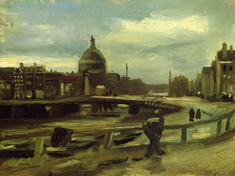 View on the Singel in Amsterdam by Vincent van Gogh — Oil Painting Reproduction