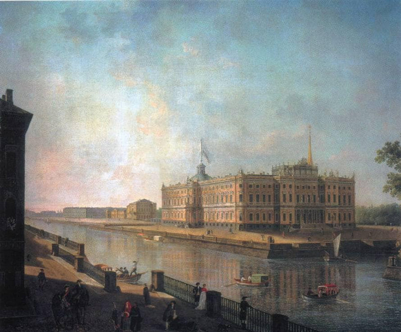 View onto St. Michael's Castle in St. Petersburg from the Fontanka Side by Fyodor Alekseyev — Oil Painting Reproduction
