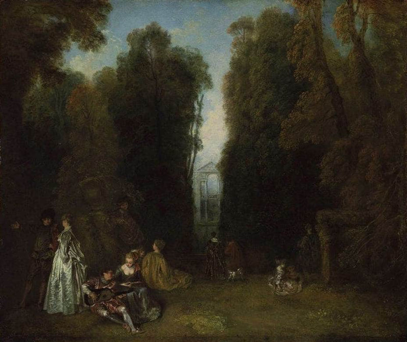 View through the Trees in the Park of Pierre Crozat by Antoine Watteau — Oil Painting Reproduction