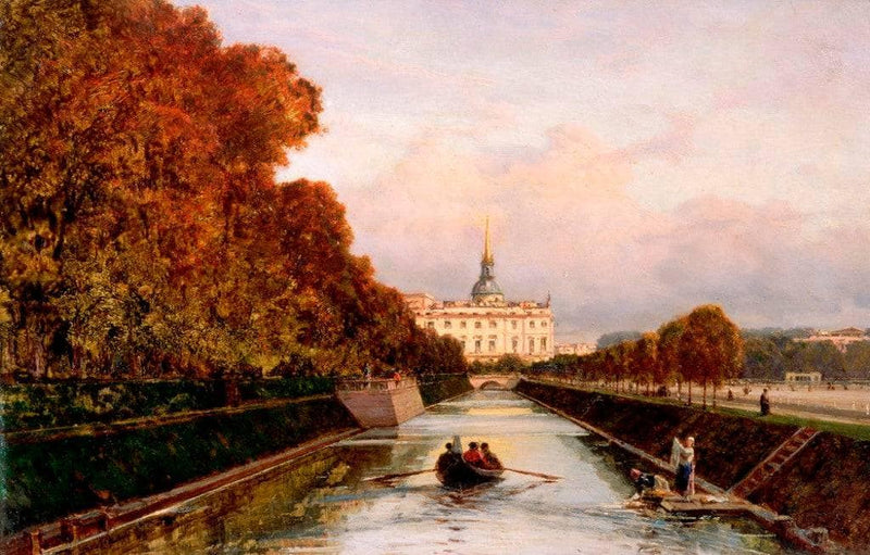 View to Michael's Castle in Petersburg from Lebiazhy Canal by Alexey Bogolyubov — Oil Painting Reproduction