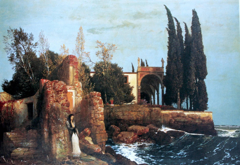 Villa by the Sea by Arnold Böcklin — Oil Painting Reproduction