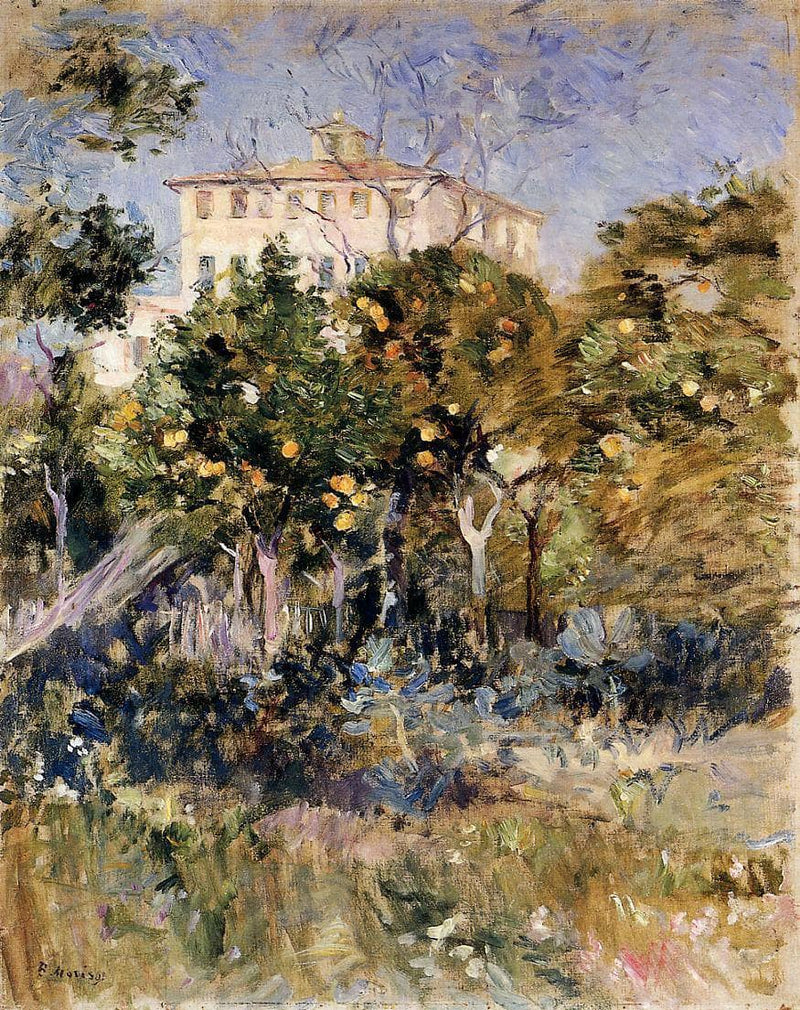 Villa with Orange Trees, Nice by Berthe Morisot — Oil Painting Reproduction