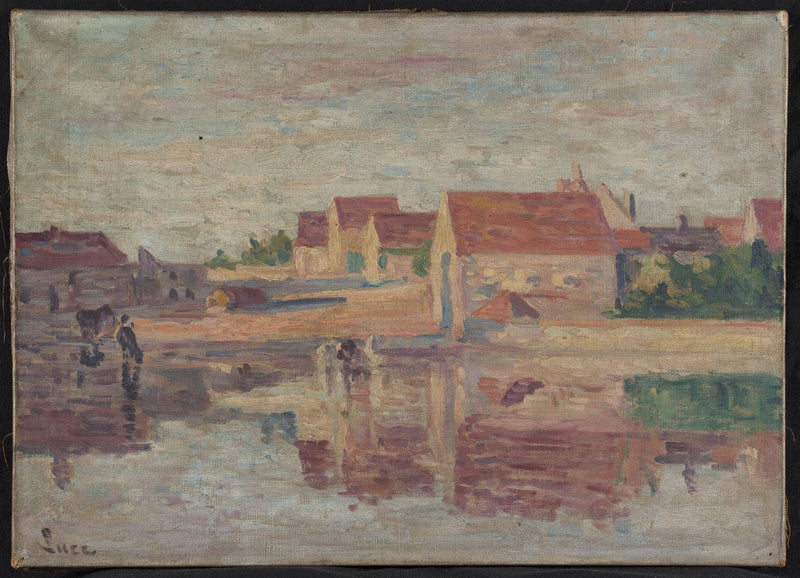 Village Au Bord D'une Rivière by Maximilien Luce — Oil Painting Reproduction