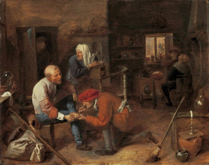 Village barbershop by Adriaen Brouwer — Oil Painting Reproduction