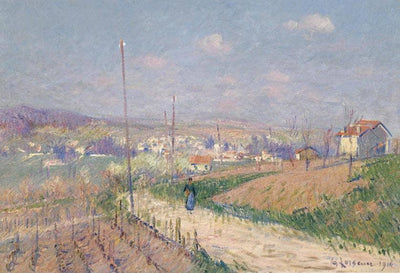 Village in Spring in home office