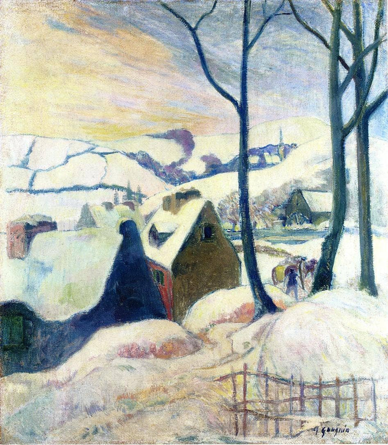 Village in the snow by Paul Gauguin — Oil Painting Reproduction