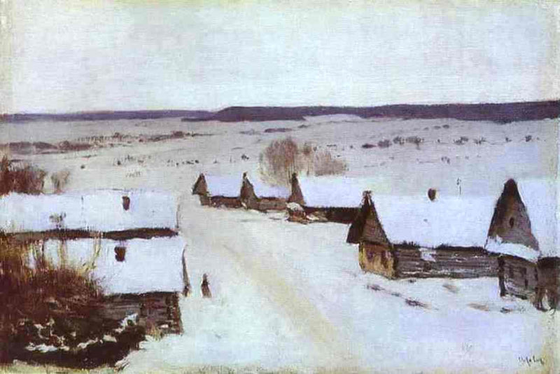 Village in Winter by Isaac Levitan — Oil Painting Reproduction