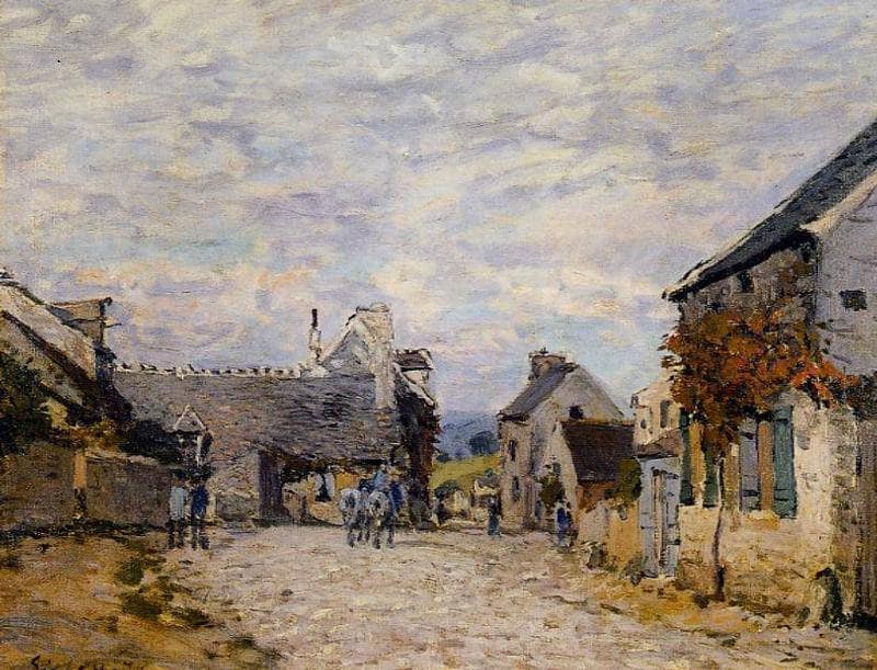 Village Street Louveciennes by Alfred Sisley — Oil Painting Reproduction