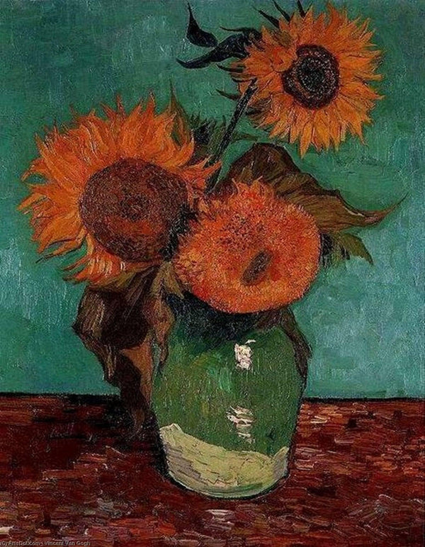 Sunflowers, by Vincent van Gogh, 1887, oil on canvas.
