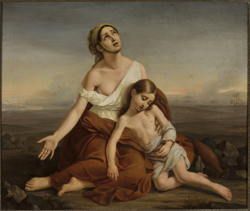 Hagar in the desert by Vincenzo Camuccini — Oil Painting Reproduction