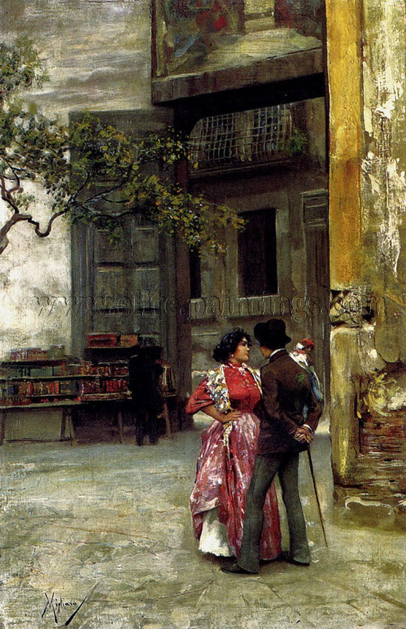 The afternoon appointment by Vincenzo Migliaro — Oil Painting Reproduction