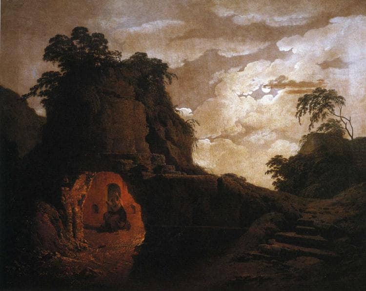 Virgil's Tomb, with the Figure of Silius Italicus by Joseph Wright — Oil Painting Reproduction