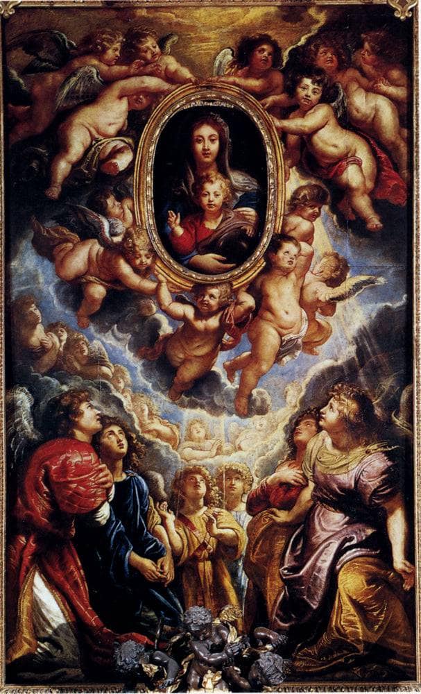 Virgin and Child Adored By Angels by Peter Paul Rubens — Oil Painting Reproduction