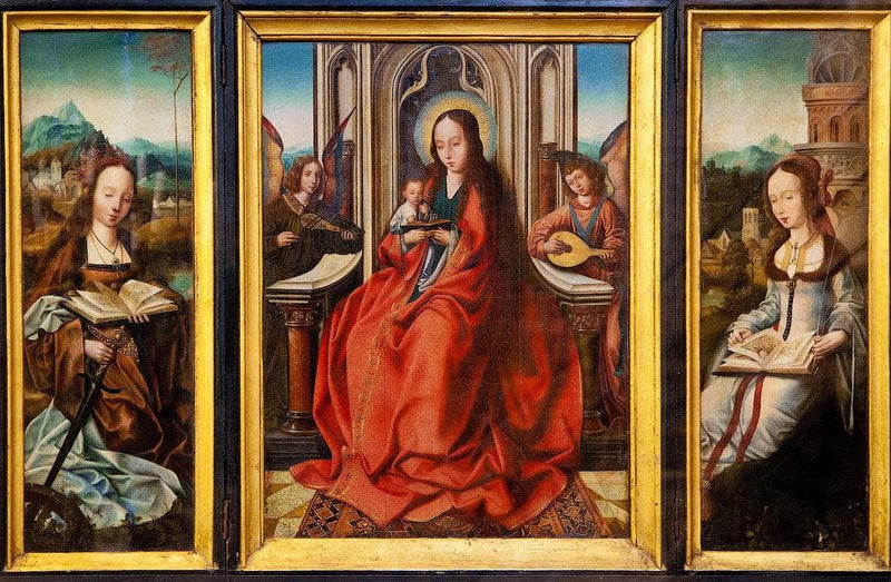 Virgin and Child, Saint Catherine and Saint Barbara by Quentin Matsys — Oil Painting Reproduction