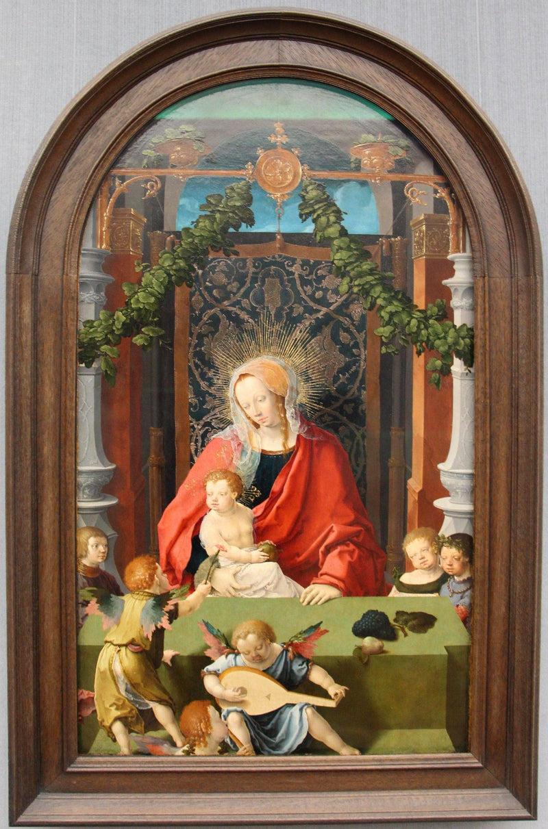 Virgin and Child with Angels by Lucas van Leyden — Oil Painting Reproduction
