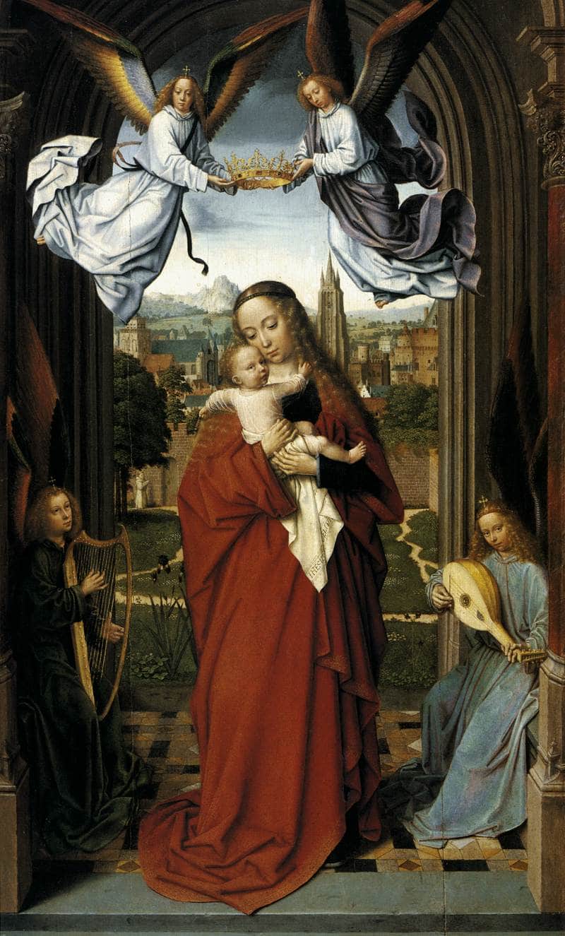 Virgin and Child with Four Angels by Gerard David — Oil Painting Reproduction