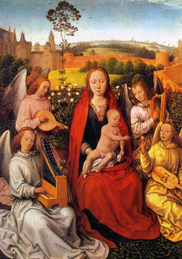 Virgin and Child with Musician Angels by Hans Memling — Oil Painting Reproduction