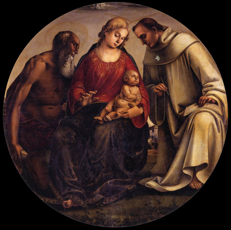 Virgin and Child with Sts Jerome and Bernard of Clairvaux by Luca Signorelli — Oil Painting Reproduction