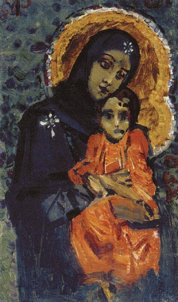 Virgin and Child by Mikhail Vrubel — Oil Painting Reproduction