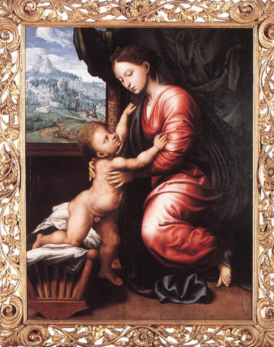 Virgin and Child in entryway