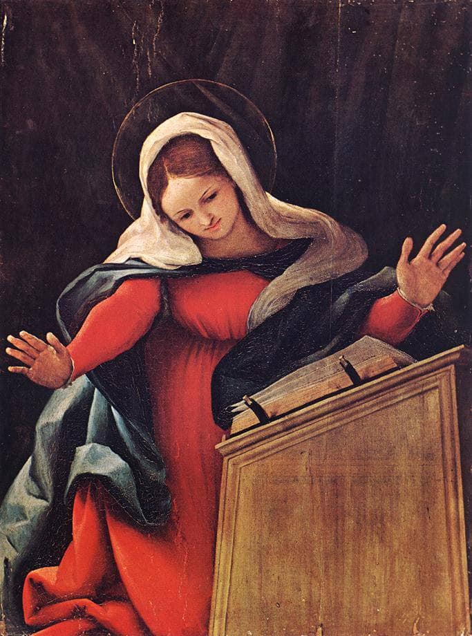 Virgin Annunciated by Lorenzo Lotto — Oil Painting Reproduction