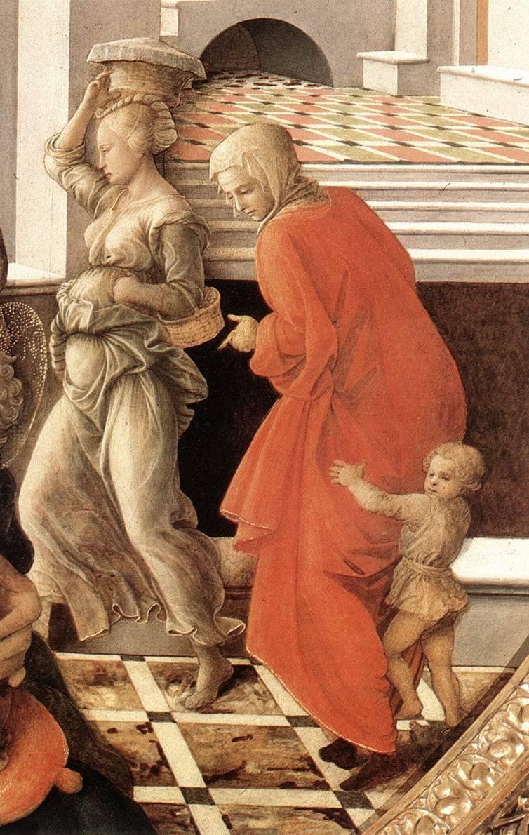 Virgin with the Child and Scenes from the Life of St. Anne (detail) by Filippo Lippi — Oil Painting Reproduction
