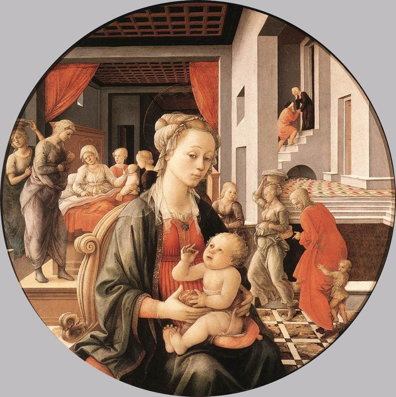 Virgin with the Child and Scenes from the Life of St. Anne by Filippo Lippi — Oil Painting Reproduction