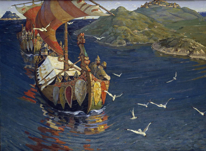 Visitors from over the sea by Nicholas Roerich — Oil Painting Reproduction