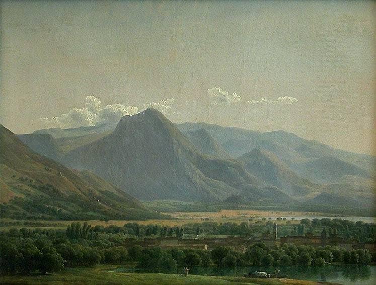 Vue De La Ville D'avezzano, Au Bord Du Lac De Celano, Royaume De Naples by Jean-Joseph-Xavier Bidauld — Oil Painting Reproduction