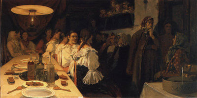 Waiting for Bridal Couple's Return from a Church in Novgorod Province in dining room