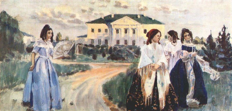Walk at Sunset by Victor Borisov-Musatov, Oil Painting Reproduction
