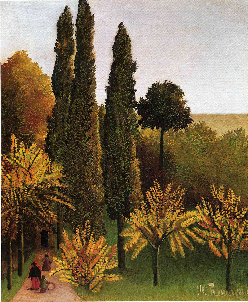 Walking in the Parc des Buttes Chaumont by Henri Rousseau — Oil Painting Reproduction