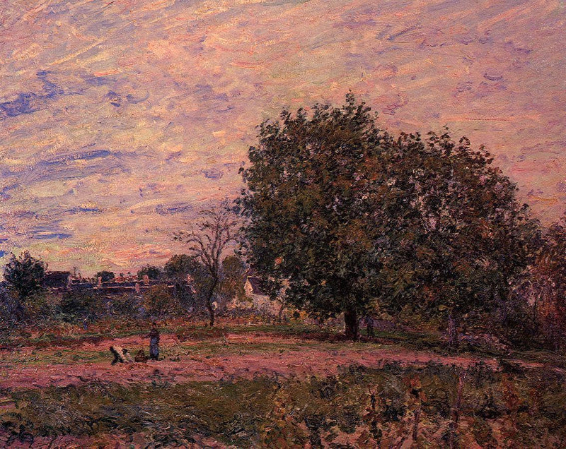 Walnut Trees, Sunset Early Days of October by Alfred Sisley — Oil Painting Reproduction