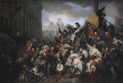 Episode of the September Days 1830 (on the Grand Place of Brussels) in apartment